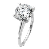 14k White Gold 4 carat Certified Lab Grown Diamond VS+ F+ Round Complete Solitaire Engagement Ring