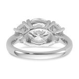 14k White Gold 4 carat Certified Lab Grown Diamond VS+F+ Round Complete Three Stone Engagement Ring