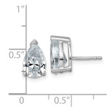 14k White Gold 4 carat Lab Grown Diamond VS/SI+ G+ Complete Pear Three Prong Stud Earrings