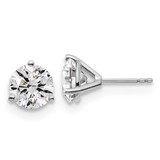 14k White Gold 4 ctw Certified Lab Grown Diamond VS/SI+ G+ Round 3 Prong Heavy Wt. Stud Earrings