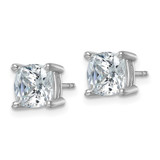 14k White Gold 4 ctw Certified Lab Grown Diamond VS+ F+ Cushion 4 Prong Heavy Wt. Stud Earrings