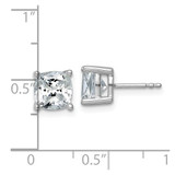 14k White Gold 4 ctw Certified Lab Grown Diamond VS+ F+ Cushion 4 Prong Heavy Wt. Stud Earrings