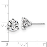 14k White Gold 4 ctw Certified Lab Grown Diamond VS+ F+ Round 3 Prong Heavy Wt. Stud Earrings