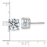 14k White Gold 4 ctw Lab Grown Diamond VS+ F+ Round 4 Prong Heavy Wt. Stud Earrings