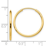 14k 1.5mm Polished Round Endless Hoop Earrings - XY-08D33F87-1286