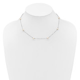 14K White Gold 4-5mm White Near Round Freshwater Cultured Pearl 8-station 18 inch Necklace