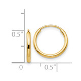 14k 1.5mm Polished Round Endless Hoop Earrings - XY-2206C827-3034