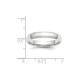 14k White Gold 4mm Beveled Edge Comfort Fit Wedding Band Size 10