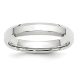 14k White Gold 4mm Beveled Edge Comfort Fit Wedding Band Size 7