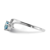 14k White Gold 4mm Blue Topaz AA Diamond ring - X9-03493B94-7019