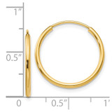 14k 1.5mm Polished Round Endless Hoop Earrings - XY-4807E8CA-8372