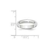 14k White Gold 4mm Half-Round Wedding Band Size 6
