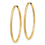 14k 1.5mm Satin Diamond-cut Endless Hoop Earrings - XY-43FDB929-4731