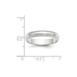 14k White Gold 4mm Milgrain Half Round Wedding Band Size 5