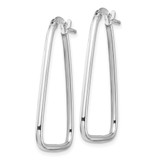 14k 1.5mm White Gold Polished Triangle Dangle Hoop Earrings - TF-8223BBEE-4406