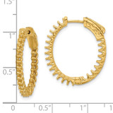14K 1.6ct  46-2.0mm In/Out  Oval Hoop w/ Safety Clasp Earring Mountings