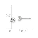 14k White Gold 4mm Round CZ Post Earrings