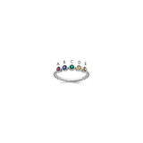 14k White Gold 5 Birthstone Mother's  Ring Mounting