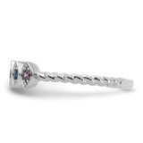 14k White Gold 5 Birthstone Mother's Ring Mounting