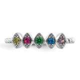 14k White Gold 5 Birthstone Mother's Ring Mounting