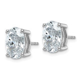 14k White Gold 5 carat Certified Lab Grown Diamond VS/SI+ G+ Complete Oval Four Prong Stud Earrings