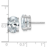14k White Gold 5 carat Lab Grown Diamond VS/SI+ G+ Complete Oval Four Prong Stud Earrings