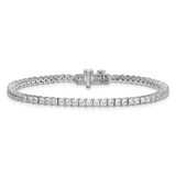14k White Gold 5 carat Lab Grown Diamond VS/SI+ G+ Complete Princess Prong Set Tennis Bracelet