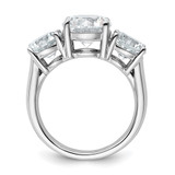 14k White Gold 5 carat Lab Grown Diamond VS/SI+ G+ Three Stone Complete Engagement Ring