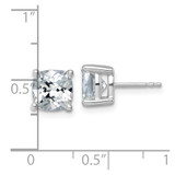 14k White Gold 5 ctw Certified Lab Grown Diamond VS/SI+ G+ Cushion 4 Prong Heavy Wt. Stud Earrings