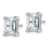 14k White Gold 5 ctw Certified Lab Grown Diamond VS/SI+ G+ Emerald 4 Prong Heavy Wt. Stud Earrings