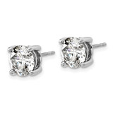 14k White Gold 5 ctw Certified Lab Grown Diamond VS/SI+ G+ Round 4 Prong Heavy Wt. Stud Earrings