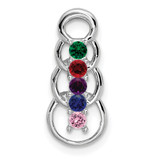14k White Gold 5 Stone Family Pendant Mounting - XM-9FEB0E40-4642