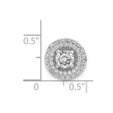 14k White Gold 5.2mm Center 3/8ct. Diamond Semi-mount Chain Slide