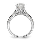 14k White Gold 5/8 carat Lab Grown Diamond VS/SI+ G+ 1 1/2 carat Center Round Semi Mount Shared Prong Engagement Ring - RM-1E064607-2220