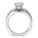 14k White Gold 5/8 carat Lab Grown Diamond VS/SI+ G+ 1 1/2 carat Center Round Semi Mount Shared Prong Engagement Ring - RM-209DF145-7814