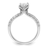 14k White Gold 5/8 carat Lab Grown Diamond VS/SI+ G+ 1 carat Center Oval Semi Mount Engagement Ring