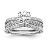 14k White Gold 5/8 carat Lab Grown Diamond VS/SI+ G+ 1 carat Center Round Semi Mount Engagement Ring