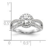 14k White Gold 5/8 carat Lab Grown Diamond VS/SI+ G+ 1 carat Center Round Semi Mount Halo Engagement Ring