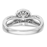 14k White Gold 5/8 carat Lab Grown Diamond VS/SI+ G+ 1 carat Center Round Semi Mount Halo Engagement Ring