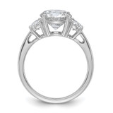 14k White Gold 5/8 carat Lab Grown Diamond VS/SI+ G+ 2 1/2 carat Center Round Semi Mount Three Stone Engagement Ring