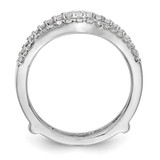 14k White Gold 5/8 carat Lab Grown Diamond VS/SI+ G+ Complete Double Row Ring Guard