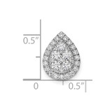 14k White Gold 5/8 carat Lab Grown Diamond VS/SI+ G+ Complete Teardrop Halo Chain Slide Pendant