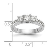 14k White Gold 5/8 carat Lab Grown Diamond VS/SI+ G+ Complete Three Stone Engagement Ring