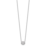 14k White Gold 5/8 carat Lab Grown Diamond VS/SI+ G+ Oval 18 inch Necklace