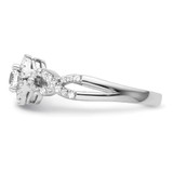 14k White Gold 5/8 carat Lab Grown Diamond VS/SI+ G+ Round Complete Fancy Halo Engagement Ring