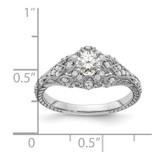 14k White Gold 5/8 carat Lab Grown Diamond VS/SI+ G+ Round Complete Shared Prong Engagement Ring