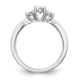 14k White Gold 5/8 carat Lab Grown Diamond VS/SI+ G+ Three Stone Complete Engagement Ring