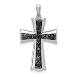 14k White Gold 5/8ct. Black Diamond Cross Pendant