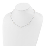 14k White Gold 5-6mm White Near-Round Freshwater Cultured Pearl 9-Station 18 inch Necklace