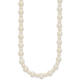 14k White Gold 5-8mm White Near-Round Freshwater Cultured Pearl 18 inch Necklace